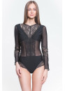 BODYSUIT WITH LONG SLEEVES LE JOURNAL INTIME FOLIES BERGERE (BLACK WITH LUREX) Le Journal FB-BD-SL